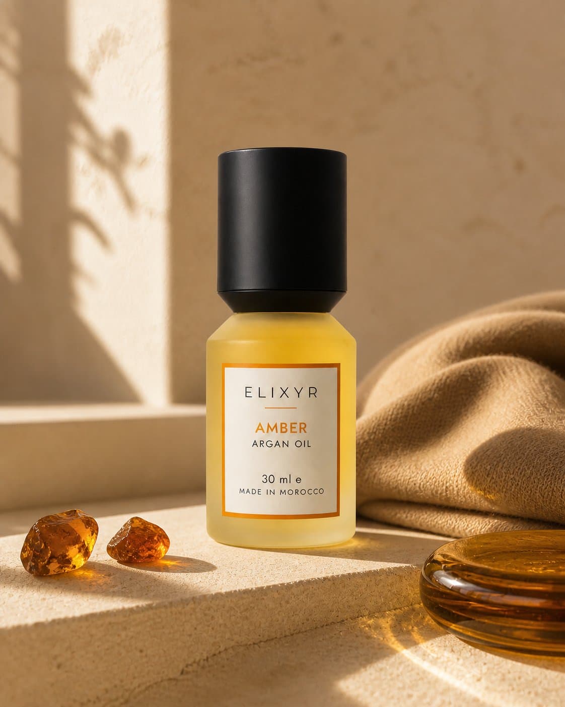 The Amber scent world, an art-directed still life